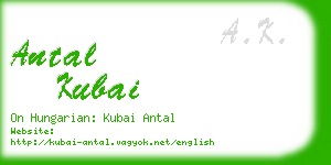 antal kubai business card